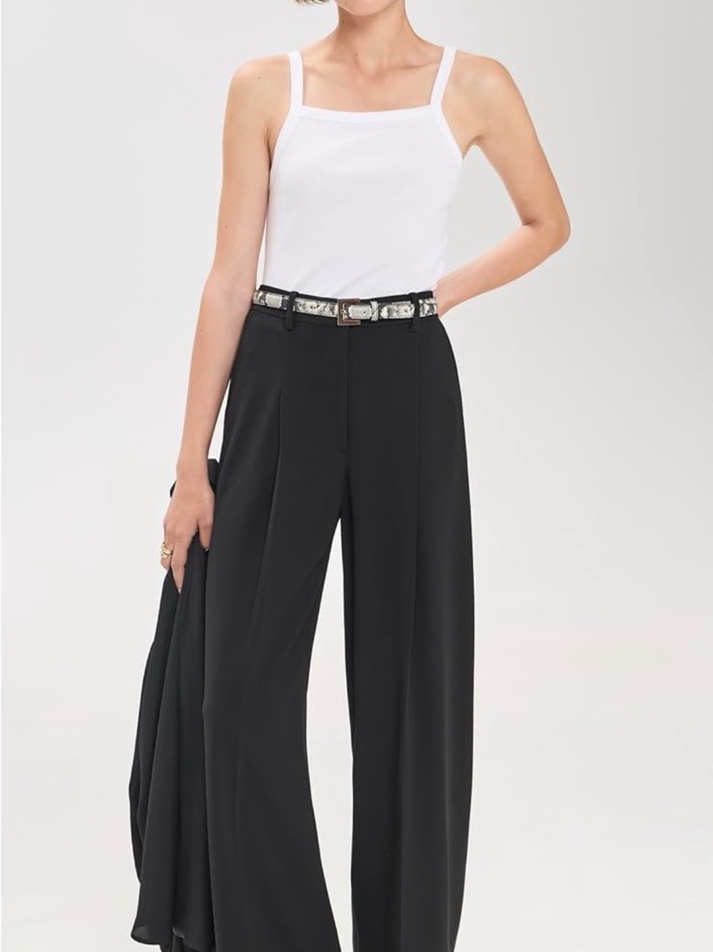 Theory Black Wide-Leg Tailored Trousers